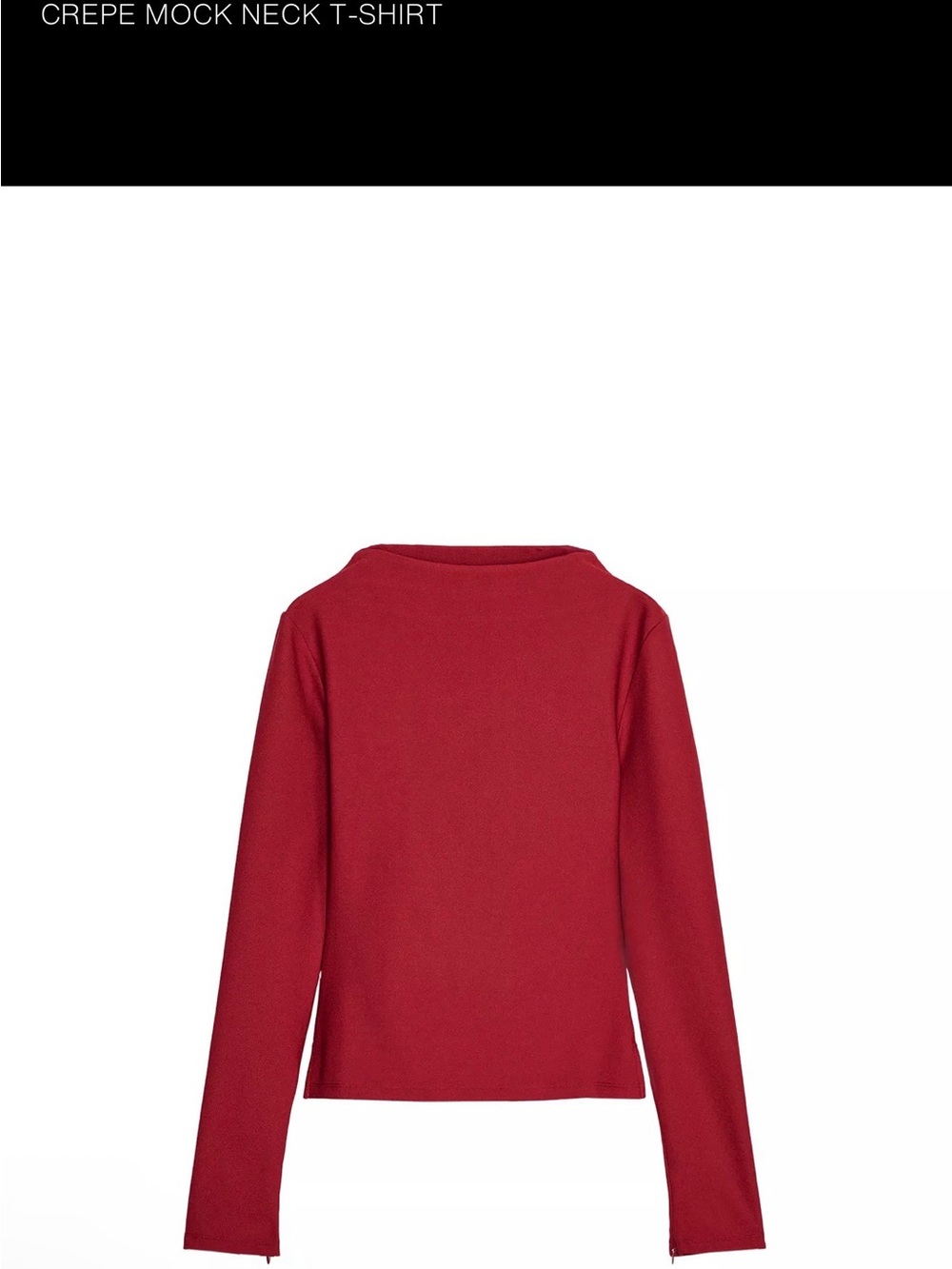 Zara - Women’s Crepe Mock Neck Long Sleeve MED *NWT*